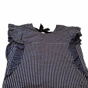 Eloquii Plus Bow Back Striped Top Ruffle Sleeve-Size 22-NWOT